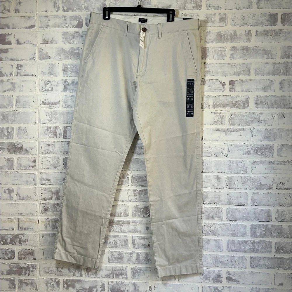 J. Crew Factory Men’s 35 X 32 Straight-Fit Original Chino Pant Khaki New Career
